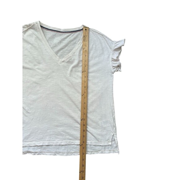 Anthropologie Pilcro Women’s Ruffle Short Sleeve V-Neck Top Sz XS Cream Oversize - Picture 11 of 15